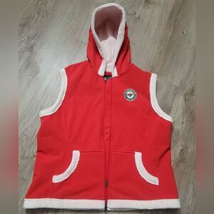 G-III Carl Banks NHL Minnesota Wild Hockey Vest red fur lined size XL